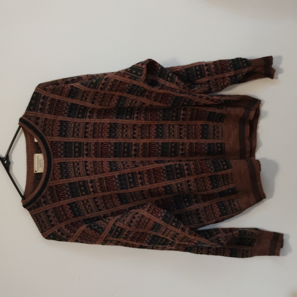 Collezione Dante | Vintage Brown, Burgundy + Navy Sweater | M